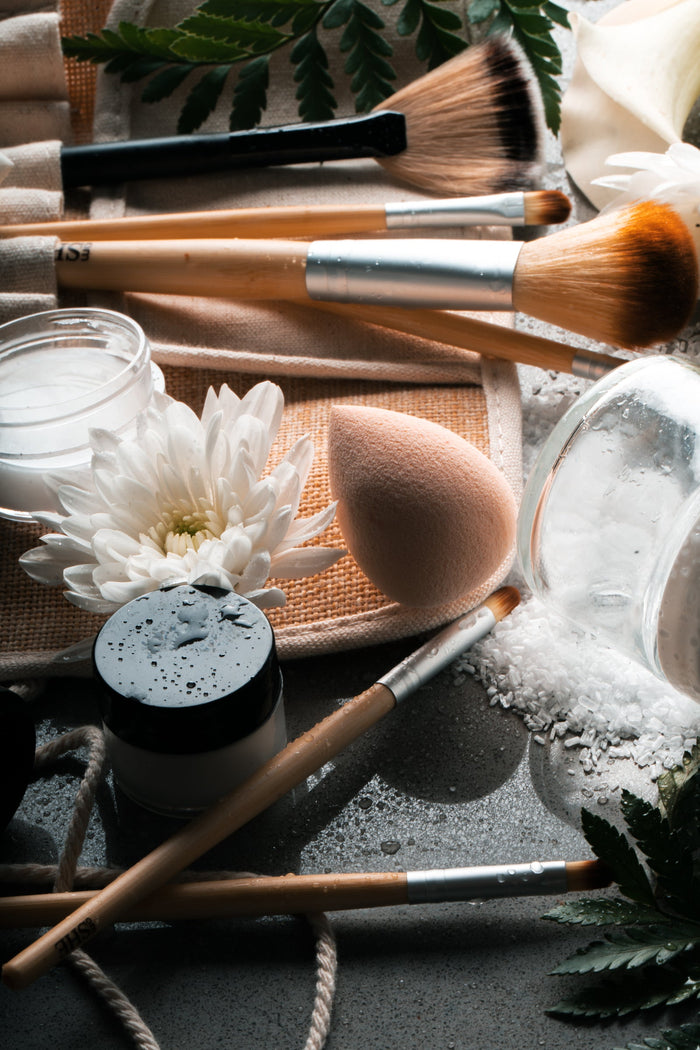 A boxed beauty set of skincare and makeup essentials