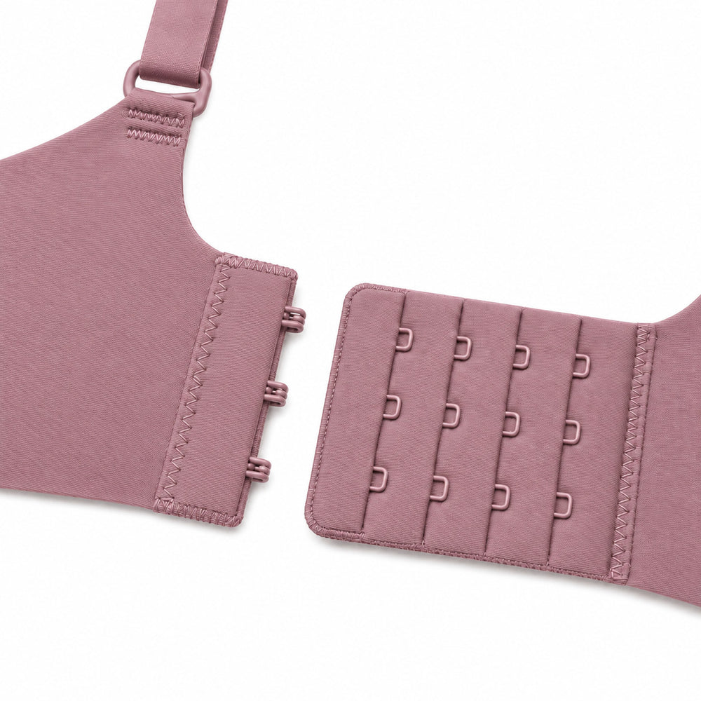 Herfur Everyday Comfort Bra in Puce — three-row adjustable hook-and-eye closure